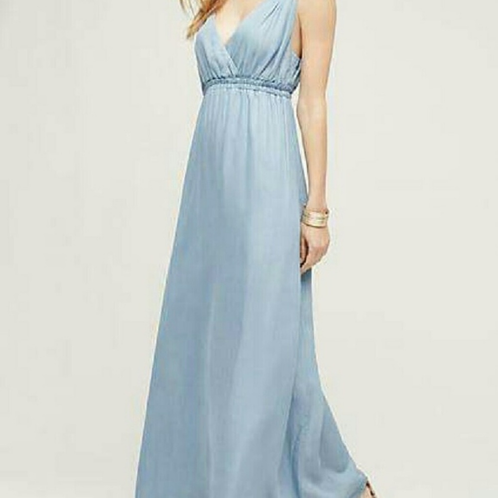 Anthropologie Pale Blue Sleeveless Maxi Dress